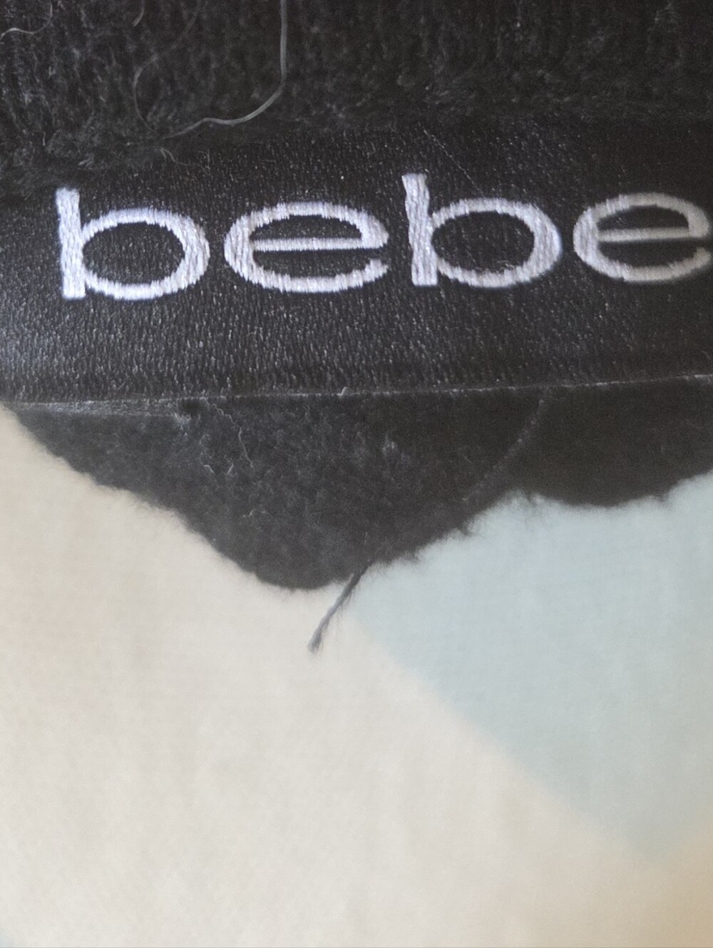 bebe Black Long Sleeve Top with Logo Trim - Picture 3 of 6